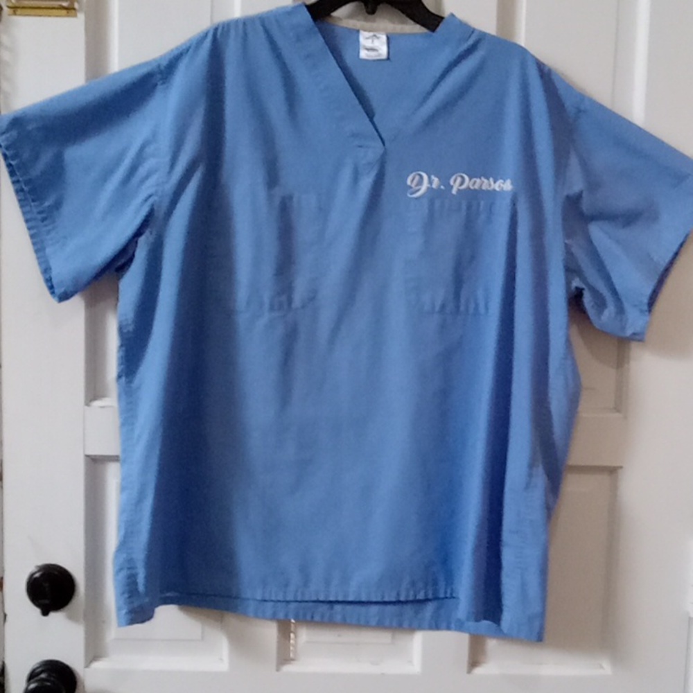 Medline Scrub Top Blue Unisex - Picture 1 of 8
